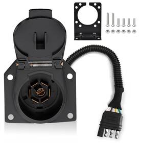 Ad961109 Adullama 4 Pin To 7 Trailer Adapter With Mounting Bracket Way Flat