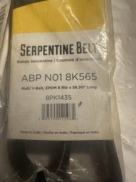 Alliance 8k565 Abp N01 Multi V Belt Epdm 8 Rib X 56