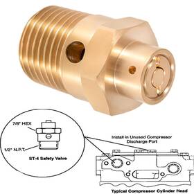 Am-auto Amqp0649 St-4 Safety Pop Off Valve - Pressure Relief 250 Psi 1/2 Inch Npt For Bendix