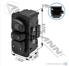 Automann 577.75631 Mirror Switch Paccar - 1-axis Lh-rh With Heat