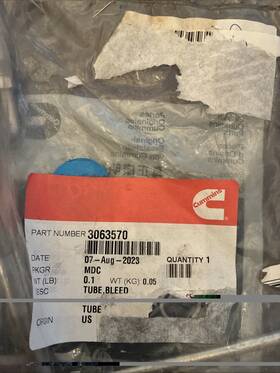 Cummins 3063570 New Replaces Bleed Tube Bx032026