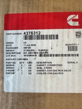 4376312 Cummins New Egr Cooler 4376312 Cummins New Egr Cooler