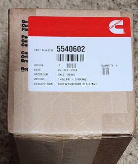Cummins 5540602 Fracture Resistant Screw New Factory Sealed Genuine