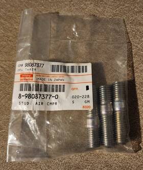 Isuzu 8980873770 Genuine Air Compressor Stud 8-98087377-0 898087377 New Nos...free Shipping