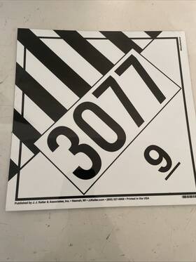 Label Master Un-3077 Misc Dangerous Good Placard Removable Vinyl Set Of 13 Un 3077
