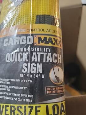 122-10012 Lynco Products Cargo Maxx High Visibility Oversize Load Banner