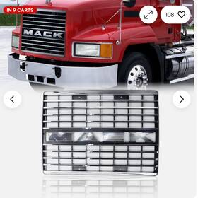 Mack 6mf56m2 Chrome Front Grille With Emblem Fits Ch Chn Chu Vision Cxu Truck Replacement
