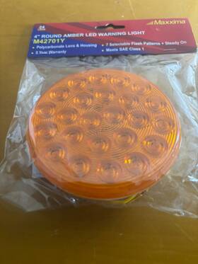 M42701y Maxxima 4 Inch Round Amber Flash Yellow Lens Warning Perk Front/rear Turn