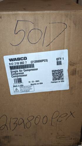 Paccar 2139800 Air Compressor Wabco Kenworth Peterbilt