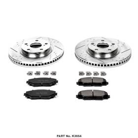 Powerstop K3054 Power Stop Front Z23 Carbon Fiber Brake Pads With Drilled