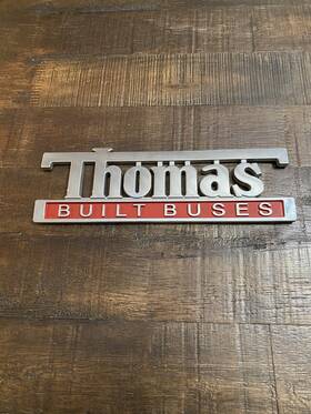 Thomas Built 65010999 Used Genuine School Bus Rear Emblem Glue On Factory Oem