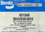 / 801549BXW K255744BXW Genuine Bendix Abs Wheel Speed Sensor - New. Fixed Price $45.00.