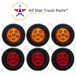 2.5" Round 6 Led Light Truck Trailer Side Marker Clearance Kit 3 Red & Amber. Fixed Price $34.50.