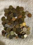 Many Miscellaneous Foreign Coins & Misc. Tokens. Mystery Pile! Surprise!!. Fixed Price $35.49.