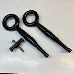 (2) Freightliner Cascadia Closed Loop Tow Hooks With Clamp/bolt 15-29337-000. Fixed Price $125.00.