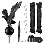 Flag Pole Parts Repair Kit Black Eagle Cleat Clip Truck Pulley Rope 20 25 30 Ft. Fixed Price $49.90.