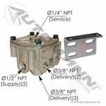R12 Type Relay Valve 1/2" & 3/8" Ports - Automann Comm'l Truck # 170.065206. Fixed Price $26.97.