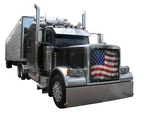 Peterbilt 379 Extended (long) Hood Premium Old Glory Bug Screen. Fixed Price $150.00.